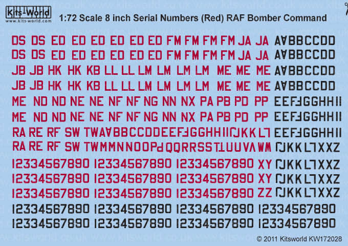 raf squadron codes and serial numbers